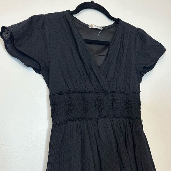 Altar'd State Black Embroidered Quinnie Mini Dress Size XS - Picture 3 of 7